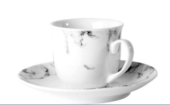 Cup & saucer MARBLE