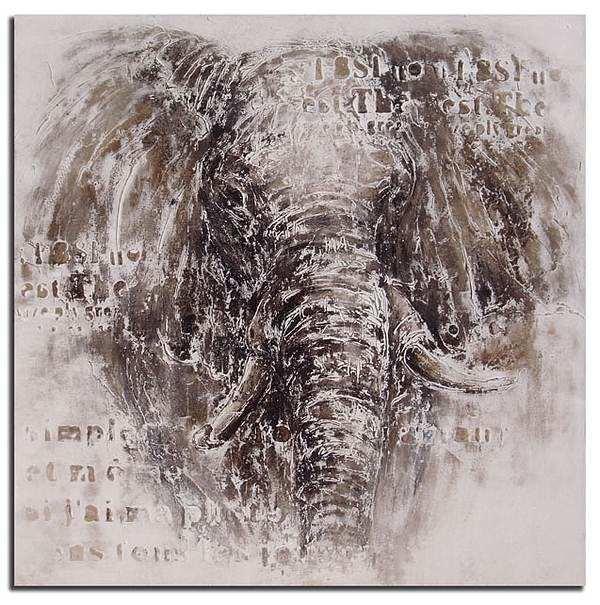 Picture ETOSHA ELEPHANT 100x100cm