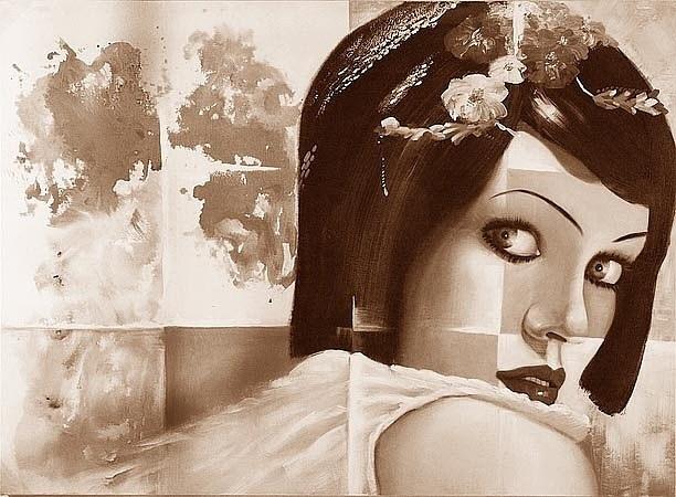 Picture ASIA GIRL 150x110 sephia