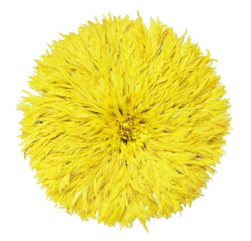Wall deco JUJU D80cm feather yellow