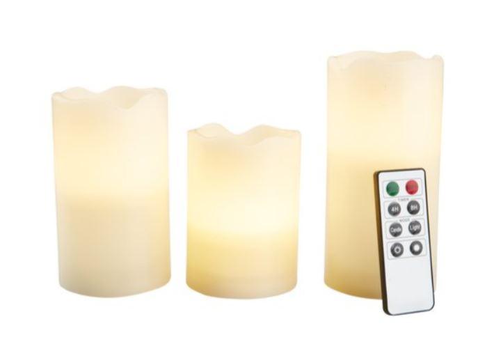 Candle KRISTJAN LED set of 3 w/remote