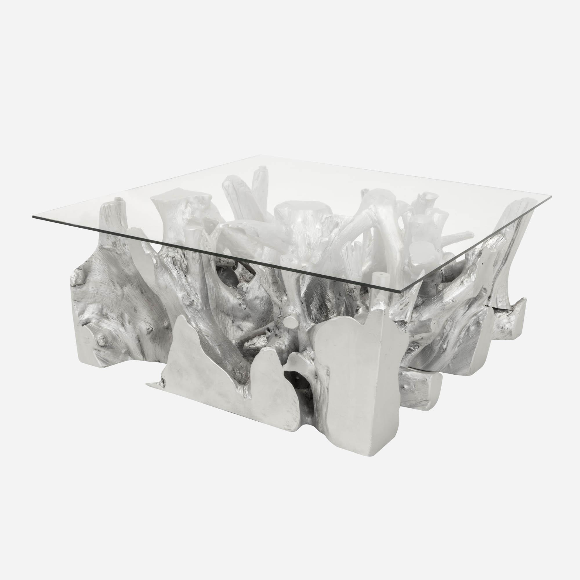 Salon table LIO NATURE with glass
