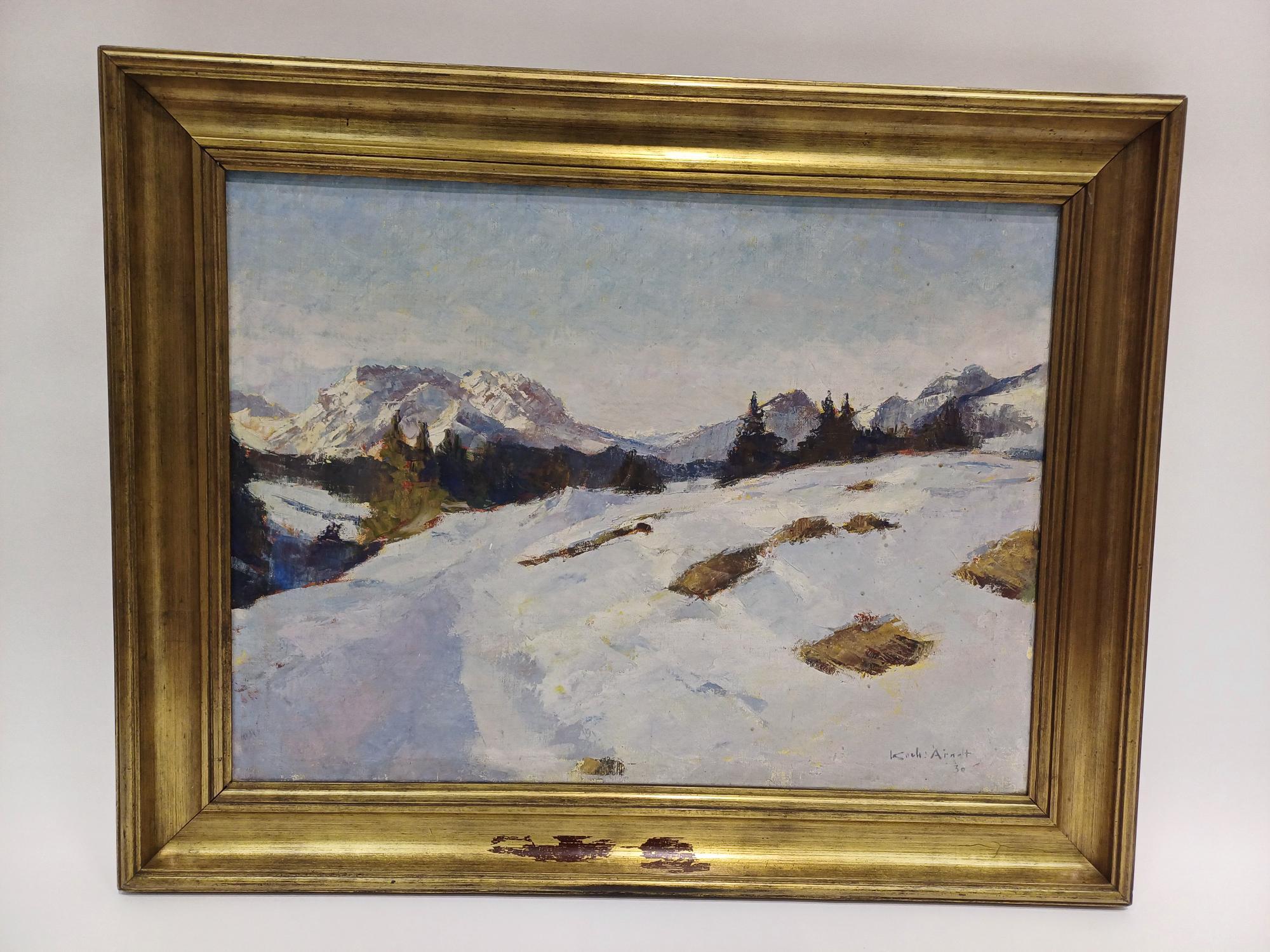 PRIVAT: Picture ST. MORITZ MOUNTAINS USED