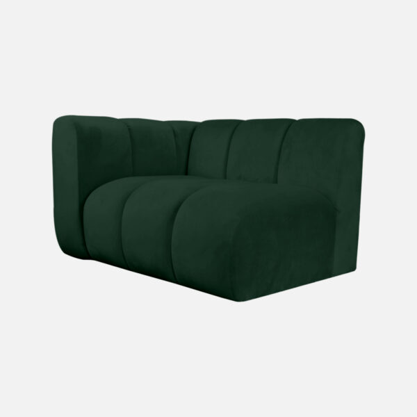 Linkes GLORIA-Element für modulares INSEL-SOFA Waldgrün