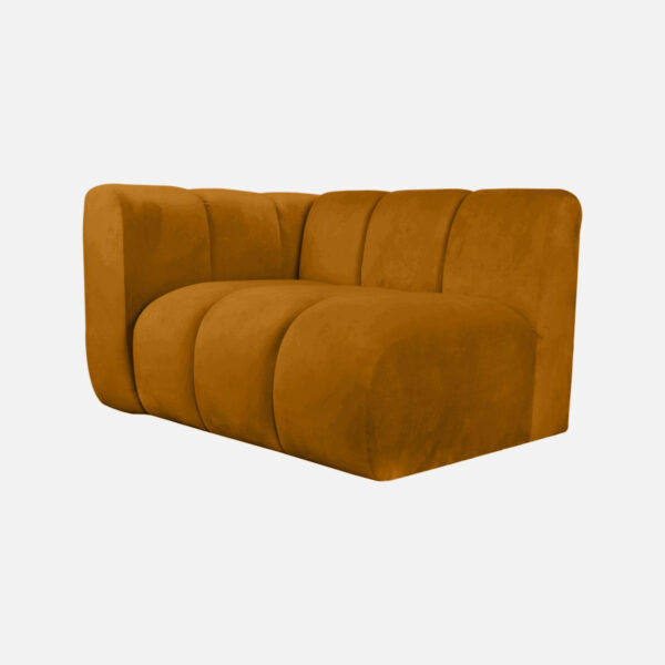 Linkes GLORIA-Element für modulares INSEL-SOFA Senfgelb