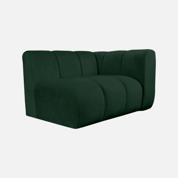 Rechtes GLORIA-Element für modulares INSEL-SOFA Waldgrün