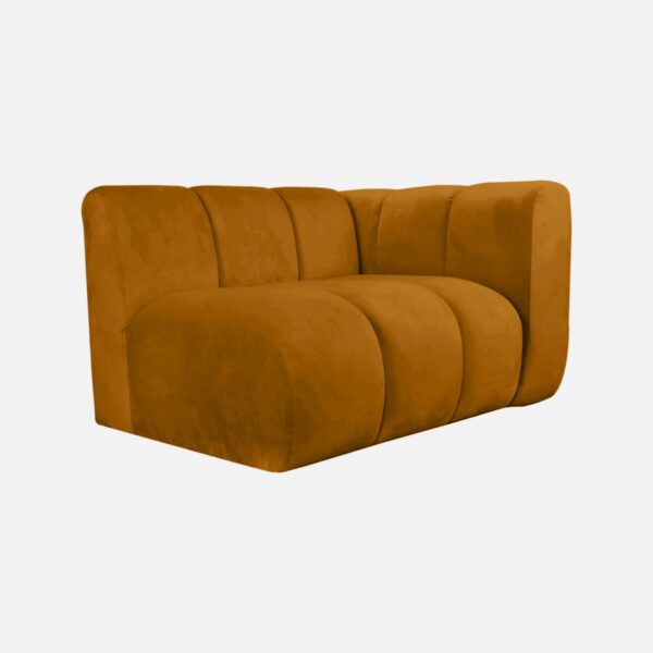 Rechtes GLORIA-Element für modulares INSEL-SOFA Senfgelb