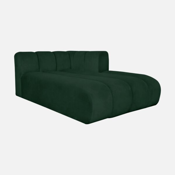 Rechte GLORIA Chaiselongue für modulares INSEL-SOFA Waldgrün