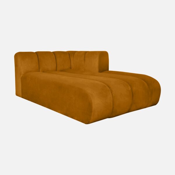 Rechte GLORIA Chaiselongue für modulares INSEL-SOFA Senf