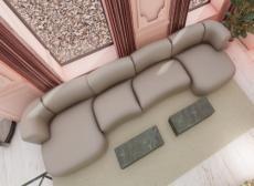 Ramada Fireplace Sofa 348x132 nubuck grey